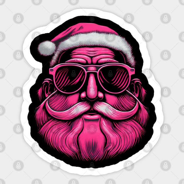 Retro Vintage Pink Santa Claus Sticker by GIFTGROO